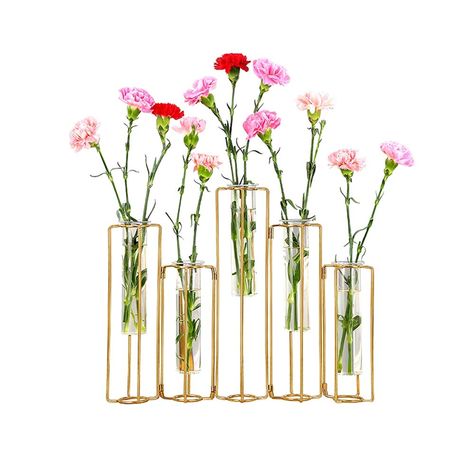 PRICES MAY VARY. Can be bent freely: 1 vase/unit, comprised of 5 individual flower tubes hinged together, our flower vases for centerpiecescan be bent and contorted into various lines, curves and clusters. Put some flowers in the metal vase to match your decor to make it looks beautiful. Strong and durable: The base of our test tube flower vases is thicker, stronger, the iron metal materialand welded firmly, high quality, can be used for a long time. The mouth of the bottle is smooth and round a Wedding Table Seating Chart, Test Tube Vase, Home Wedding Decor, Wedding Table Seating, Propagation Station, Test Tubes, Glass Flower Vases, Metal Vase, Propagating Plants