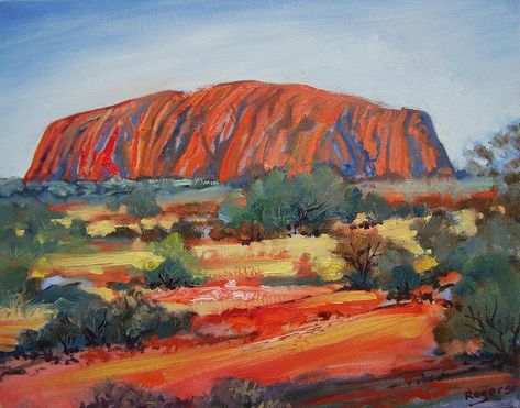 Uluru Painting, Gear Decorations, Albert Namatjira, Ayres Rock, Australian Landscapes, Australia Landscape, Richard Rogers, Australian Painting, Ayers Rock