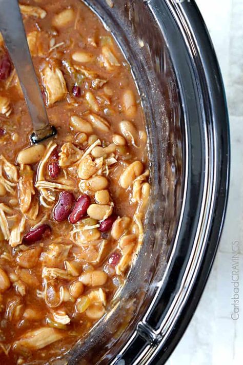 BBQ Chicken Chili that is sweet, smoky, made on the stove top or crock pot and is so good and easy my mom served it up on Christmas Day! AKA BBQ Chicken Chili you are going to want every day. There is nothing as warm and comforting as a big bowl of chili – in any... Read More » Stove Top Chicken Recipes, Chicken Recipes Bbq, Sweet Bbq Chicken, Bbq Chili, Chili Slow Cooker, Stove Top Chicken, Chicken Chili Crockpot, Slow Cooker Chicken Chili, Dairy Free Soup