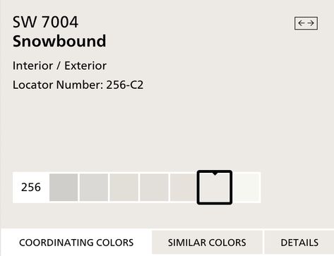 Snowbound SW 7004 Sw Snowbound Color Palette, Sw Snowbound Coordinating Colors, Snowbound Coordinating Colors, Sw7004 Snowbound, Sw 7004 Snowbound, Snowbound Paint Color, Snowbound Paint, Sw Snowbound, Coordinating Paint Colors