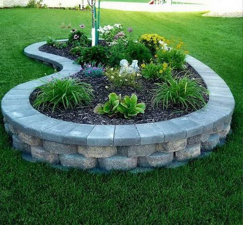 Shed Inspiration, Circle Patio, Trees For Front Yard, Florida Landscaping, Raised Flower Beds, Stone Circle, Desain Lanskap, Front Yards, Have Inspiration