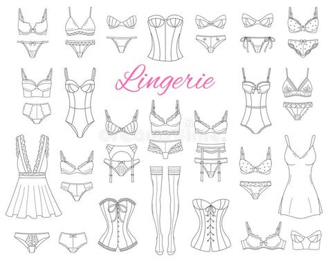 Natalia Madej, Lingerie Pattern, Clothing Fabric Patterns, Lingerie Art, Fashion Design Drawing, Garter Belts, Fashion Vocabulary, Clothing Fabric, Vector Sketch