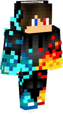 Cool blue and orange fire boy Minecraft Skins Male, Minecraft Skins Creeper, Minecraft Skins Red, Minecraft Skins Blue, Blue Minecraft, Minecraft Skins Cool, Minecraft Skins Boy, Cool Bedrooms For Boys, Capas Minecraft