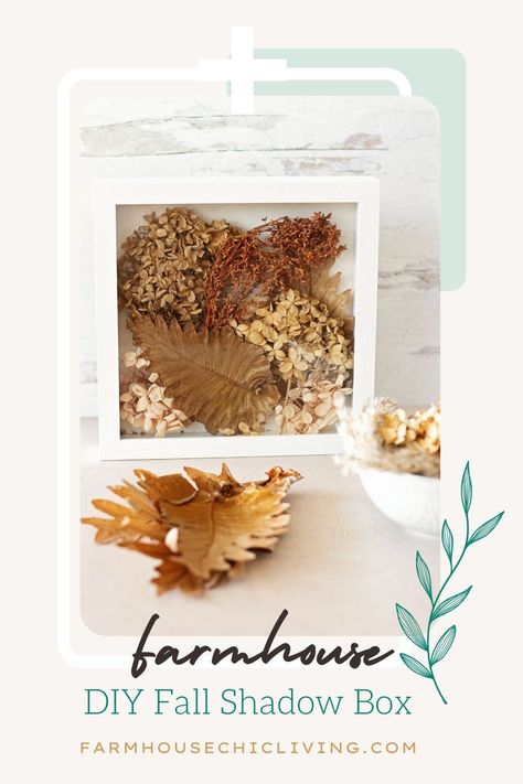 🍂 Discover the beauty of fall captured in a farmhouse-inspired shadow box DIY. 🌻 Learn how to create your own with dried flowers and leaves for your room decor. Preserve Fall Leaves, Shadow Box Diy, Framed Flower Art, Diy Shadow Box, Easy Fall Decor, Flower Shadow Box, Hydrangea Not Blooming, Fall Craft, Fall Crafts Diy