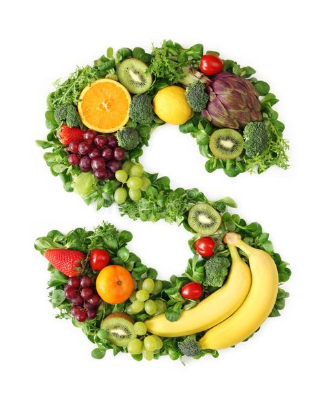 Fruit Letters, The Letter S, Alfabet Letters, Cooking Show, Letter S, Fruits And Veggies, Fruit Salad, Fruits And Vegetables, Lettering Alphabet