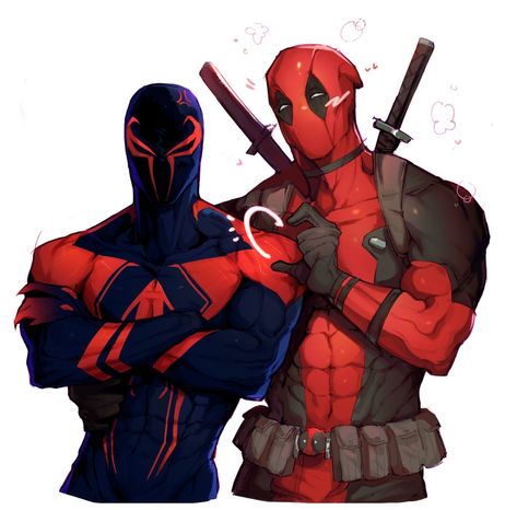 Deadpool Y Spiderman, Deadpool X Spiderman, Miguel Ohara, Deadpool And Spiderman, Spaider Man, Miguel O Hara, Wade Wilson, Current Obsession, Marvel Spiderman Art