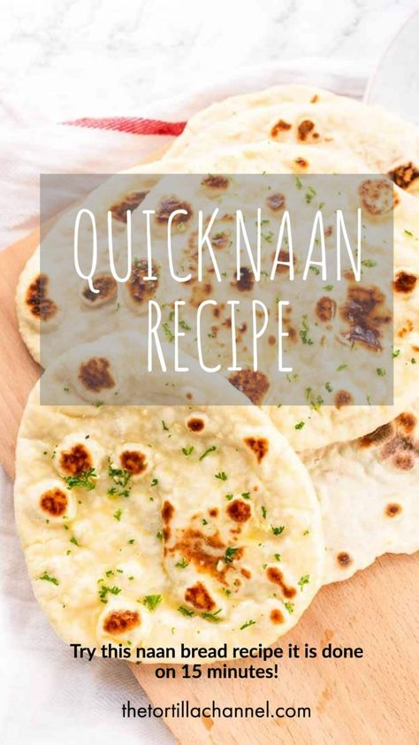 Naan Bread Recipe No Yogurt, Quick Naan Bread Recipe, Naan Bread Recipe No Yeast, Naan Bread Recipe Easy, Quick Naan, Easy Naan Recipe, Make Naan Bread, Pain Naan, Homemade Naan Bread