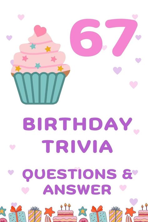 Birthday Trivia Questions For Adults, Birthday Trivia Questions, 67 Birthday, Trivia Questions For Adults, Kids Thanksgiving Party, Thanksgiving Party Food, Birthday Trivia, Trivia Party, 67th Birthday