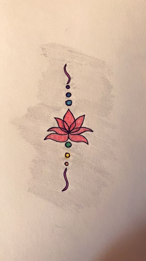 Beautiful chakra tattoo design. The lotus can be whatever chakra drives you, for me its root chakra so the lotus is red. Outer shading is just to show more brightness to the color. Minimalist Chakra Tattoo, Balancing Tattoo, Chakra Tattoo Design, Ink Reference, Under Breast Tattoo, Chakra Lotus, Chakra Tattoo, Chakra Symbols, Spiritual Tattoos