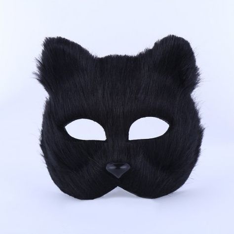 Black Cat Therian, Black Cat Mask, Therian Gear, Cat Therian, Halloween Costume Props, Masquerade Halloween, Mascaras Halloween, Therian Mask, Wolf Mask