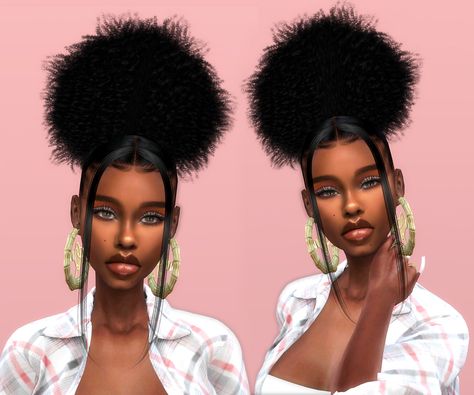 Mariyah Puffs- All ages Afro Ponytail, Alpha Cc, Sims 4 Black Hair, Mod Hair, Cc Hair, Sims 4 Cc Kids Clothing, Hair Puff, Sims 4 Cc Shoes, Edges Hair