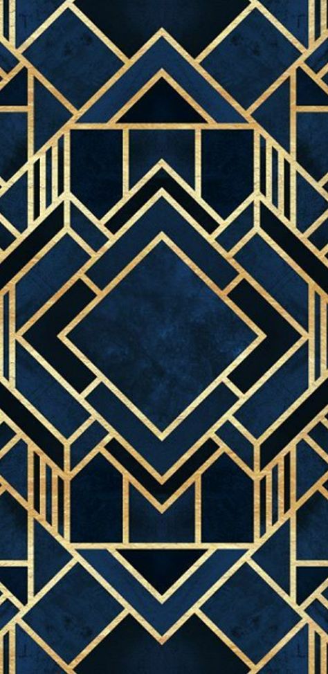 Art Deco Phone Background, Navy Blue And Gold Aesthetic Wallpaper, Blue Art Deco Wallpaper, Art Deco Desen, Navy And Gild Wallpaper, Blue And Gold Art Deco Wallpaper, Teal And Gold Art Deco Wallpaper, Geometric Wall Stencil, Deco Blue