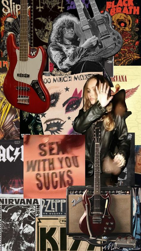 #myfirstshuffle Rockstar's Girlfriend, Rockstar Wallpaper, Wallpaper Guitar, Emo Rockstar, Divine Feminine Aesthetic, Gf Aesthetic, College Wallpaper, What's My Aesthetic, Cursed Emoji