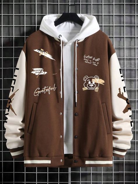 Baseball Jacket Men, College Wear, Mens Jackets Casual, High Street Fashion, Casual Outerwear, Winter Outfits Men, Jackets Men Fashion, Men's Coats & Jackets, Baseball Jacket