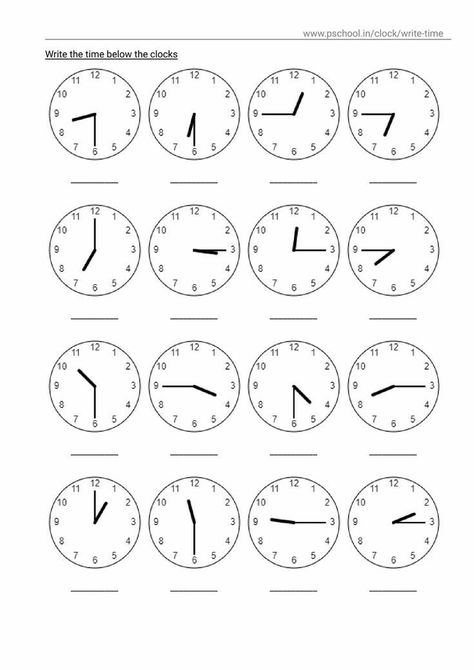 Telling The Time In English, Time Telling Worksheets, Clock Worksheets, Math Addition Worksheets, First Grade Math Worksheets, Telling Time Worksheets, 3rd Grade Math Worksheets, Mathematics Worksheets, 2nd Grade Math Worksheets