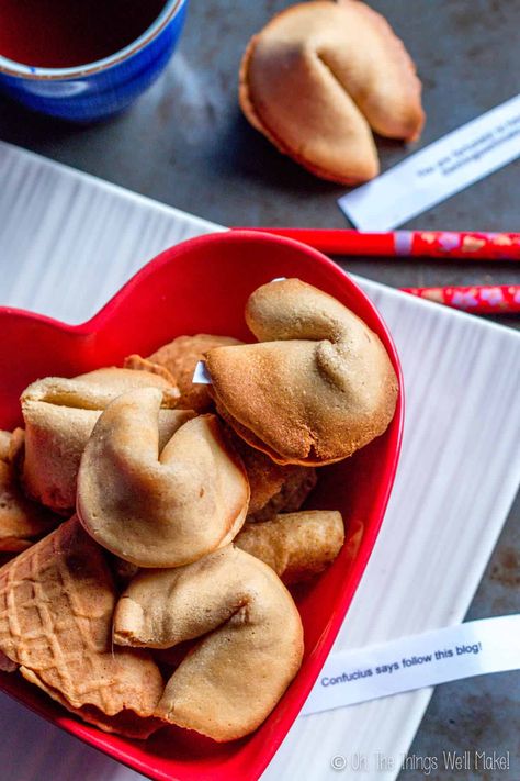 Homemade Fortune Cookies (Gluten-free, Grain-free) - Oh, The Things We'll Make! Fortune Cookie Recipe, Homemade Fortune Cookies, Fortune Cookies Recipe, Ideas For Writing, Grain Free Bread, Healthy Holiday Recipes, Fortune Cookies, Healthy Holidays, Fortune Cookie