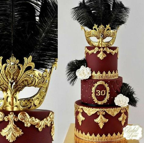 Masquerade Birthday Party Decorations, Red And Black Masquerade Quince, Themed Red Masquerade Mask, Masquerade Backdrop, Red And Gold Mask Masquerade, Cake Masquerade Theme, Masquerade Cake Ideas, Black And Gold Masquerade Cake, Masquerade Party Cake