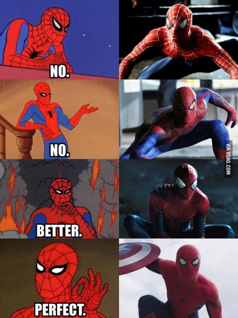 Spiderman costumes Love, love, love the Civil War version! Marvel Suits, Spiderman Costumes, All Spiderman, Spiderman Costume, Tom Holland Spiderman, Dc Memes, Avengers Memes, Marvel Funny, Marvel Fan