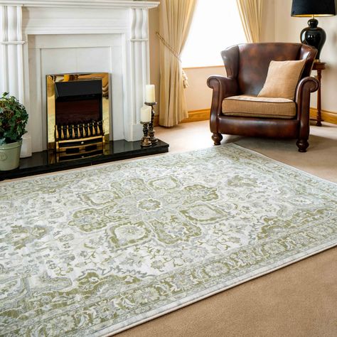 Oriental Bordered Green Floral Living Room Rug | Catalina | Kukoon Rugs Official Online Store Floral Living Room, Drawing Rooms, Hall Runner Rugs, Hall Runner, Modern Color Palette, Jute Area Rugs, Vintage Traditional, Living Room Area Rugs, Buy Rugs