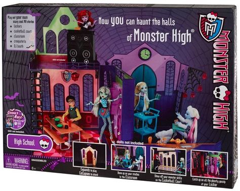 Monster High Beds, Monster Classroom, High School Plays, Monster High Toys, Monster High School, Monster H, School Boxes, High Beds, Toy Playset