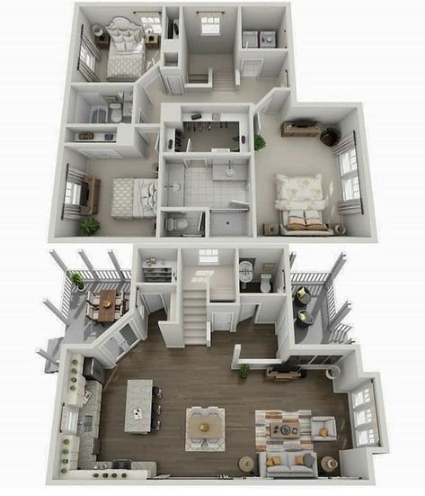 Big Apartment Layout, Sims 4 Hus, Case Minecraft, Pelan Rumah, 3d House Plans, Small House Layout, Sims 4 House Building, Diy House Plans, Apartment Floor Plan