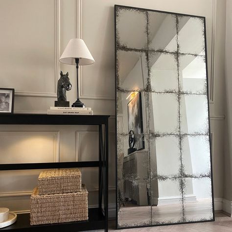 Entrance Addition, Antique Mirror Tiles, Mirror Style, Distressed Mirror, Mirror Panels, Hallway Wall Decor, Antique Stain, Metal Frame Mirror, Window Mirror