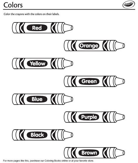 Color The Crayons Coloring Page | crayola.com Crayon Coloring Page, Crayon Template, Crayola Crayon Colors, Crayon Book, Crayola Coloring Pages, Color Worksheets For Preschool, Printable Shapes, Preschool Coloring Pages, Crayola Crayons