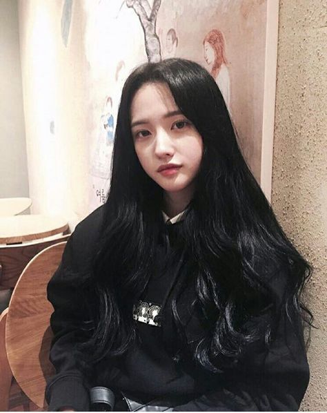 Jet Black Hair Korean, Black Hair Korean, Hair Korean, Jet Black Hair, Ulzzang Girl, Jet Black, Korean Girl, Black Hair, Wattpad