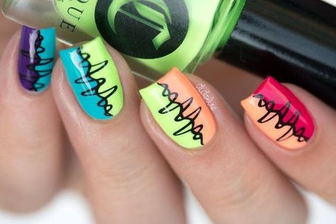 Sharpie Nail Art, Sharpie Nails, Nails 2016, Funky Nail Art, Colorful Nail Art, Colorful Nail, Cute Nail Art Designs, Simple Nail Art Designs, Great Nails