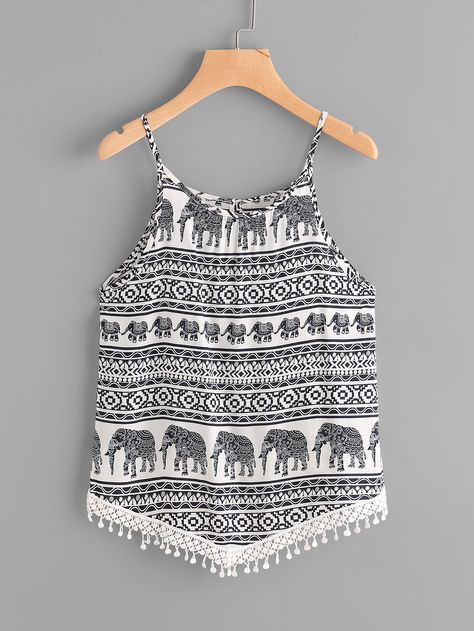 Shop Vintage Print Lace Hem Cami Top online. SheIn offers Vintage Print Lace Hem Cami Top & more to fit your fashionable needs. Print Ideas, Crop Top Outfits, Girls Summer Outfits, Tween Outfits, Crop Top Shirts, Cute Fall Outfits, Lace Hem, Cute Summer Outfits, Girls Fashion Clothes