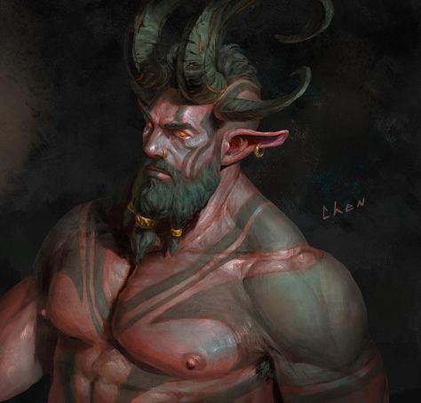 Portrait by Chen0924 on DeviantArt Tiefling Character Design Male, Barbarian Dnd, Dnd Tiefling, Man Beast, Myths & Monsters, Dnd Races, Circus Art, Cartoon Profile Pictures, Art Gallery Wallpaper