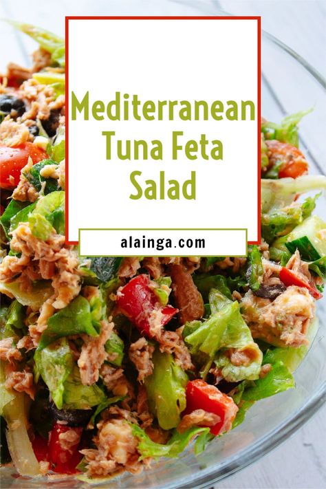 If you happen to love tuna like me then this Mediterranean Tuna Feta Salad gives you a delicious salad that has the texture of fresh, crunchy and soft all together in one bowl. Tuna And Feta Salad, Tuna Feta Salad, Mediterranean Tuna, Feta Salad Recipe, Love Or Hate, Lost 100 Pounds, Feta Salad, Kinds Of Salad, Easy Delicious Recipes