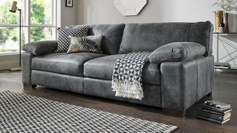 Linara leather sofa Dark Gray Leather Couch, Grey Leather Sofa Living Room, Brown Leather Sofa Bed, Grey Leather Couch, Gray Sofa Living, Sofa Kulit, Leather Sofa Living, Leather Couches Living Room, Grey Sofa Living Room