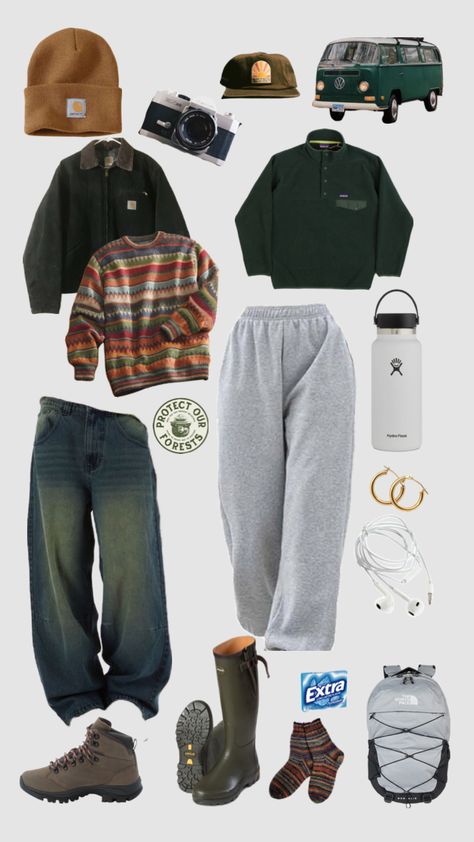 Hiking with your adventurer bf Granola Mom, Granola Aesthetic, Winter Inspo, Digital Closet, Fits Clothes, Camping Outfits, Granola Girl, Girl Fits, Boho Outfits