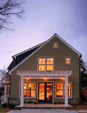 Saltbox House Plans, Front Porch Pergola, Salt Box House, Pergola Diy, Saltbox Houses, Building A Porch, Pergola Attached To House, Contemporary Exterior, Salt Box