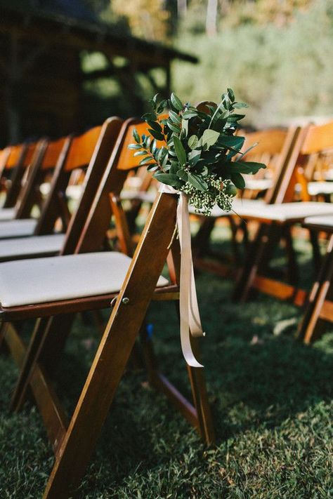 Rustic fall wedding at Swann Lake Stables Fall Wedding Aisle, Ceremony Space Decor, Wedding Aisle Outdoor, Aisle Markers, Greenery Wedding Decor, Greenery Arrangements, Wedding Aisle Decorations, Rustic Fall Wedding, Fall Wedding Decorations