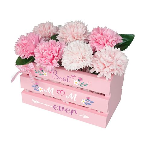 PRICES MAY VARY. Contents: Includes 1 Mother's Day mini decorative box with "Best Mom Ever" printed on it; comes with 8 simulated carnation flowers in various colors, creating a romantic ambiance for Mother's Day Size: Decorative box measures approximately 6.7 x 4.7 x 3.5 inches; suitable for most areas of your home; allows room for adding other small decorations to enhance the Mother's Day theme High-Quality Material: Made of high-quality wood; safe, sturdy, and durable; bright and clear colors Table Decor Kitchen, Small Decorations, Mother's Day Theme, Mothers Day Baskets, Carnation Flowers, Tray Decoration, Romantic Ambiance, Mini Pink, Carnation Flower