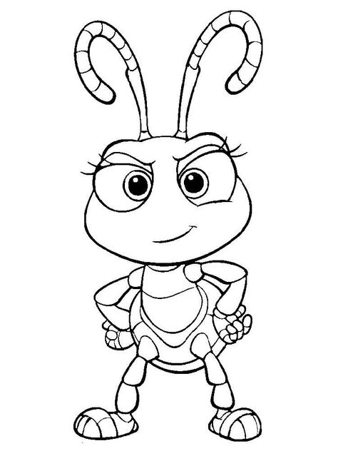 A Bugs Life Characters, Toy Story Coloring Pages, Disney Coloring Sheets, A Bugs Life, Insect Coloring Pages, Bug Coloring Pages, Camping Coloring Pages, Cartoons Characters, Easy Disney Drawings