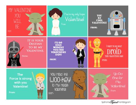 Stars Wars Printable Valentines | Over The Big Moon Starwars Valentines Cards, Star Wars Valentine, Glow Stick Valentine, Valentine Cards For Kids, Star Wars Valentines, Funny Valentines Cards, Printable Star, Happy Hearts Day, Printable Valentines Cards