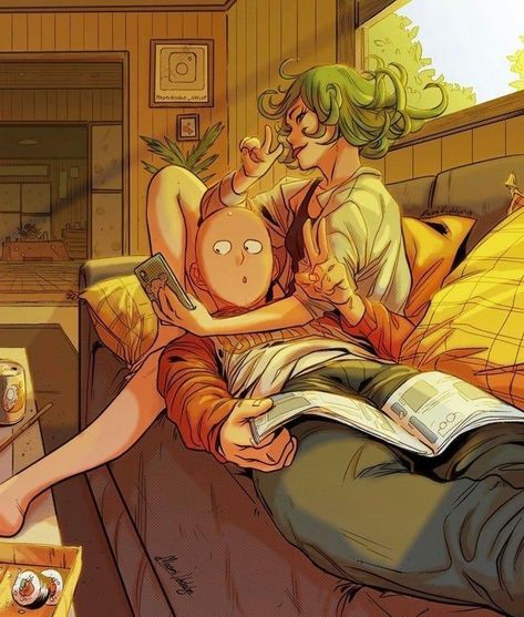 OPM Saitama And Tatsumaki, Tatsumaki Manga, One Punch Man 1, Saitama Sensei, Opm Manga, Tatsumaki One Punch Man, Scooby Doo Images, Sushi Design, Saitama One Punch