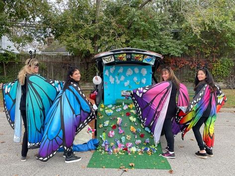 Butterfly Themed Trunk Or Treat, Fairy Theme Trunk Or Treat, Trunk Or Treat Butterfly Theme, Butterfly Trunk Or Treat Ideas, Trunk Or Treat Fairy Theme, Butterfly Trunk Or Treat, Enchanted Forest Trunk Or Treat, Butterfly Halloween, Trunk Or Treat Ideas