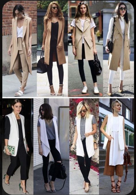 Long Vest Office Outfit, Long Vests Outfit, Long Vest Summer Outfit, Long Vest Outfit, Maxi Vest, Long Sleeveless Vest, Sleeveless Blazer, Long Vest, Vest Outfits