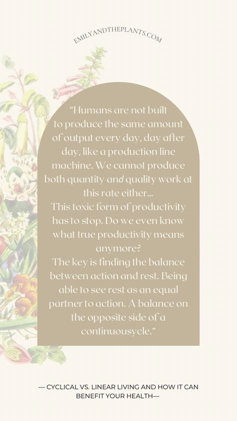 Whats the Difference between Cyclical and Linear Living + How it Benefits Health and Wellbeing. How cyclical living and seasonal living is better for your health and wellbeing + how to use it for productivity Cyclical Living, Seasonal Living, Bad Diet, Day Off Work, Feeling Drained, Good Nutrition, Planning Your Day, Natural Energy, Improve Health