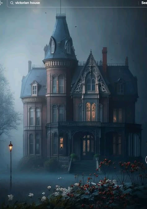 Gothic Manor House, Dracula Mansion, Spooky Victorian House, Victorian Gothic House Exterior, Vampire Manor, Split Level Ranch, Dark Victorian House, Gothic Architecture House, Gothic House Plans