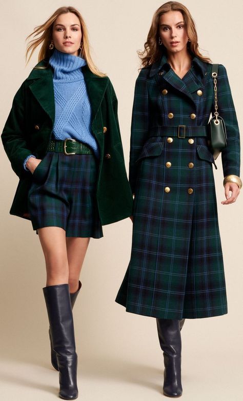 Tartan Fashion, Preppy Chic, Cooler Look, Look Vintage, Kilt, Coat Fashion, Preppy Style, Look Fashion, Classy Outfits