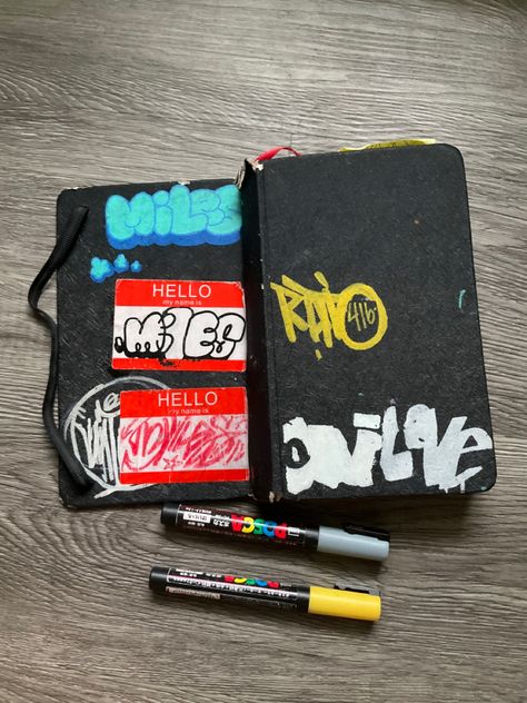 Miles Morales Notebook, Miles Notebook, Graffiti Sketchbook Cover, Graffiti Book Cover, Blackbook Graffiti Sketchbooks, Graffiti Packaging, Miles Graffiti, Black Book Graffiti, Miles Sketchbook