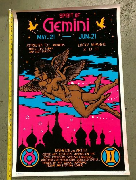 Gemini Art, Blacklight Posters, Gemini Zodiac Sign, Stay Curious, Black Light Posters, Uv Black Light, Gemini And Leo, Consciousness Art, Zodiac Signs Gemini