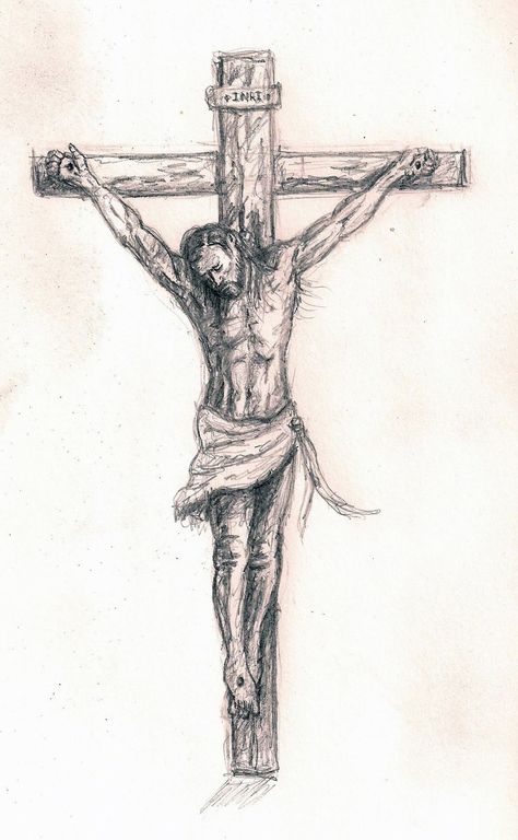 The Cross Drawing, Jesus Drawings Sketches, Drawings For Tattoos, Cross Drawings, Jesus Christ Drawing, Jesus Sketch, Jesus Drawing, Jesus Christ On The Cross, Jesus Art Drawing