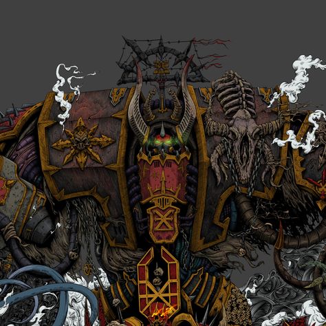 Dreadnought, Egor Klyuchnyk on ArtStation at https://www.artstation.com/artwork/rWOWJ Chaos Dreadnought 40k, Dreadnought 40k, Chaos Dreadnought, Chaos Poster, Warhammer 40k Salamanders, Lords Of Chaos, Warhammer Artwork, Chaos God, Warhammer Chaos