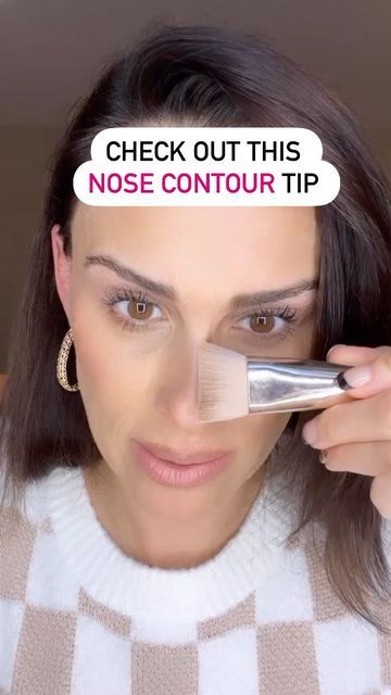 ✨Quick Makeup-Makeover✨ on Instagram: "Easy nose contour. Look at the difference! Wow. Double tap and save to follow along. Detail brush. Indigo contour Rose gold There are many contour colors to work with. Comment makeup to learn more. #nosecontour #nosecontouring #easymakeup #contour #contouring #makeuptime #makeupoftheday #makeuptips #beautytips #grwm" Nose Contouring Bulbous, Easy Nose, Contouring Techniques, Nose Contour, Nose Contouring, Quick Makeup, Contour Map, Make Up Time, Contour Brush